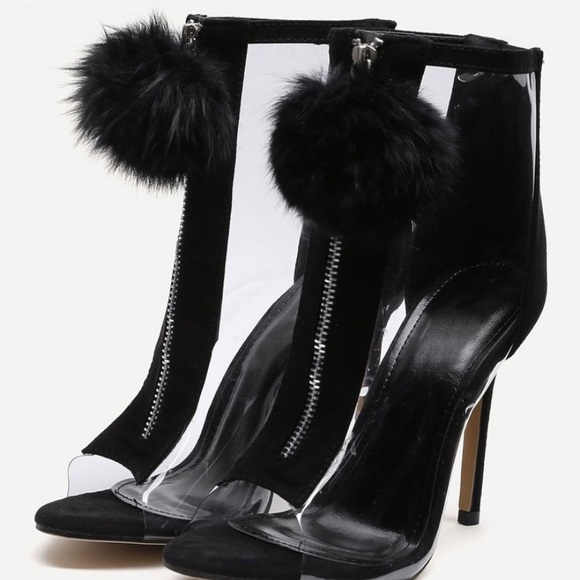 NWT Front Zipper Pom Pom Stilettos - Picture 4 of 4